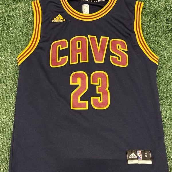 Youths Adidas Cleveland Cavaliers #23 Lebron James Blue Jersey Size M