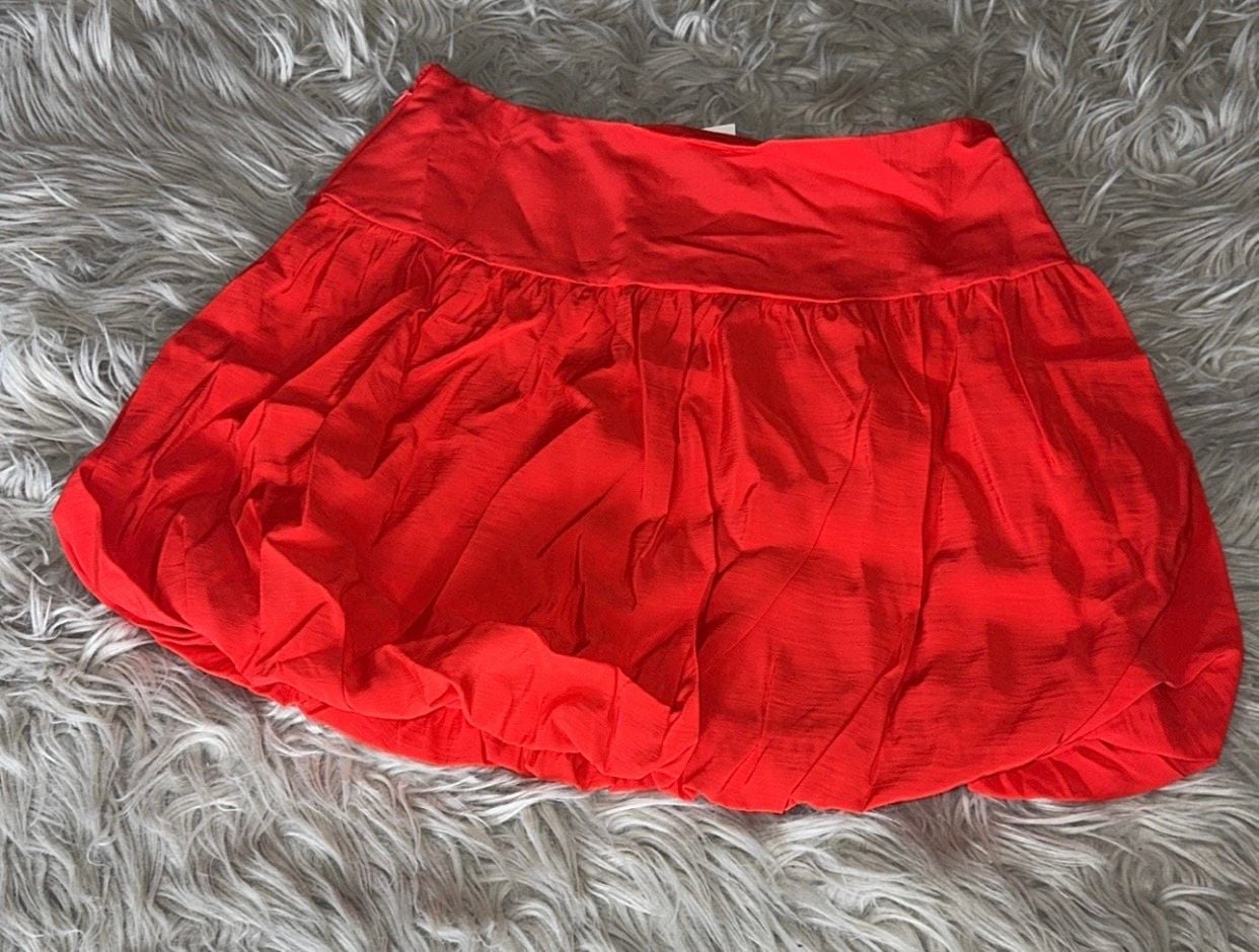 A New Day Women's Mini Bubble Skirt Red Size 6 1