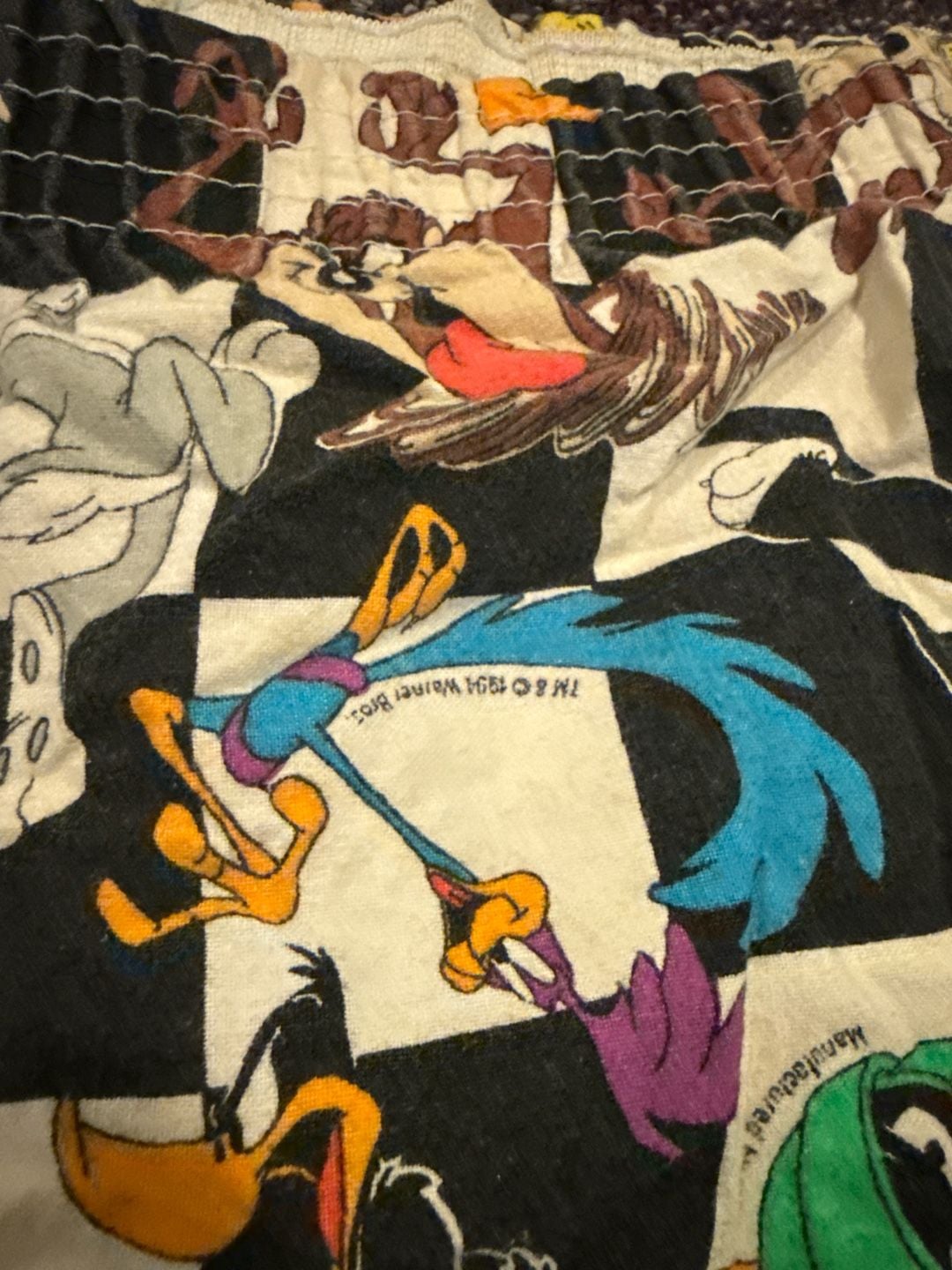 Vintage 1994 Looney Tunes Checkered Character All-Over Print Boxer Shorts - Made in USA - Size L 2