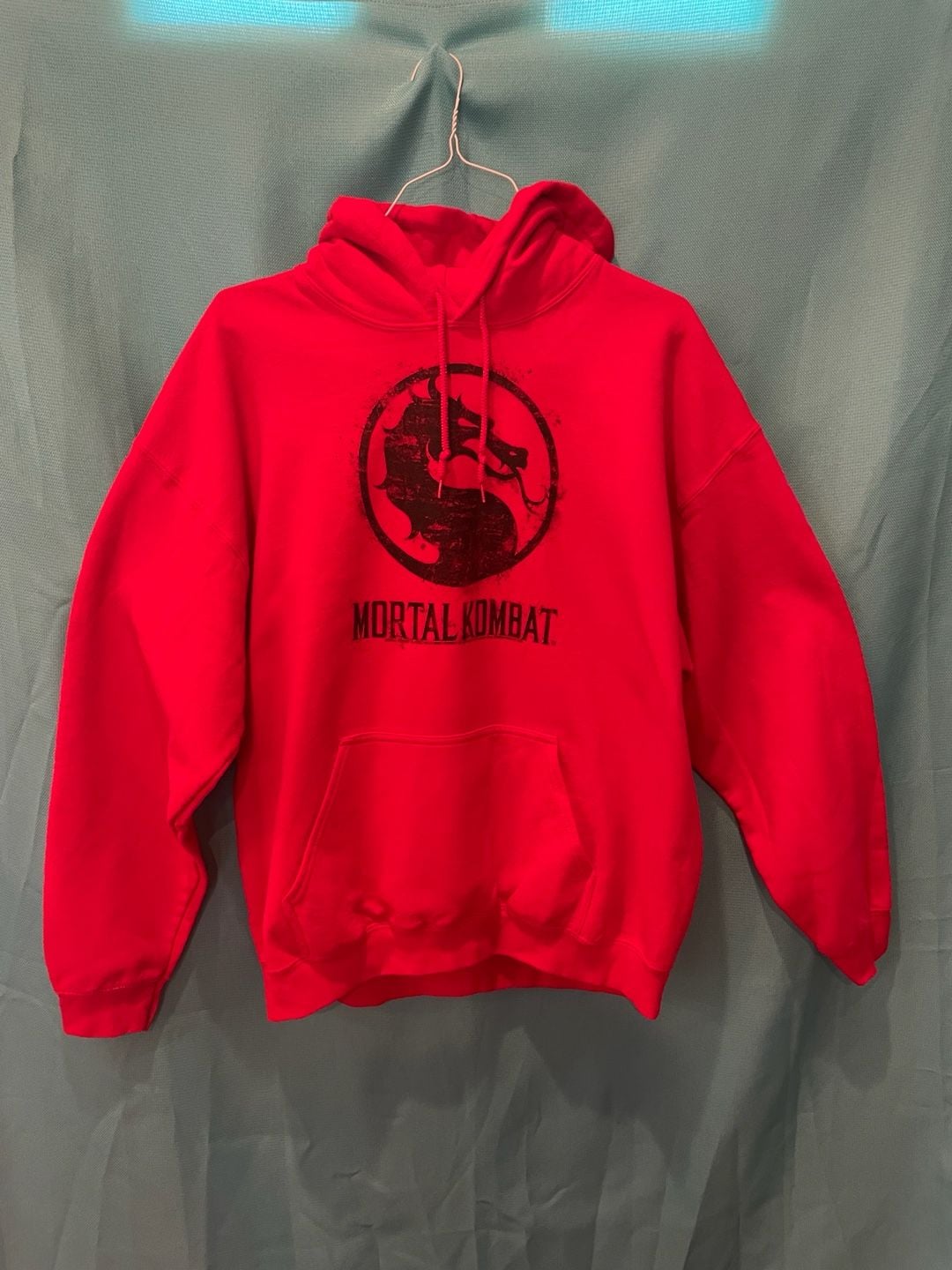 Mortal Kombat Dragon Logo Red Pullover Hoodie Mens Size XL 2