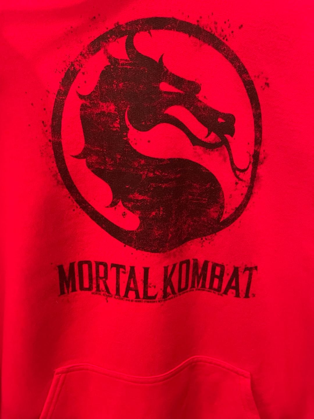 Mortal Kombat Dragon Logo Red Pullover Hoodie Mens Size XL 3