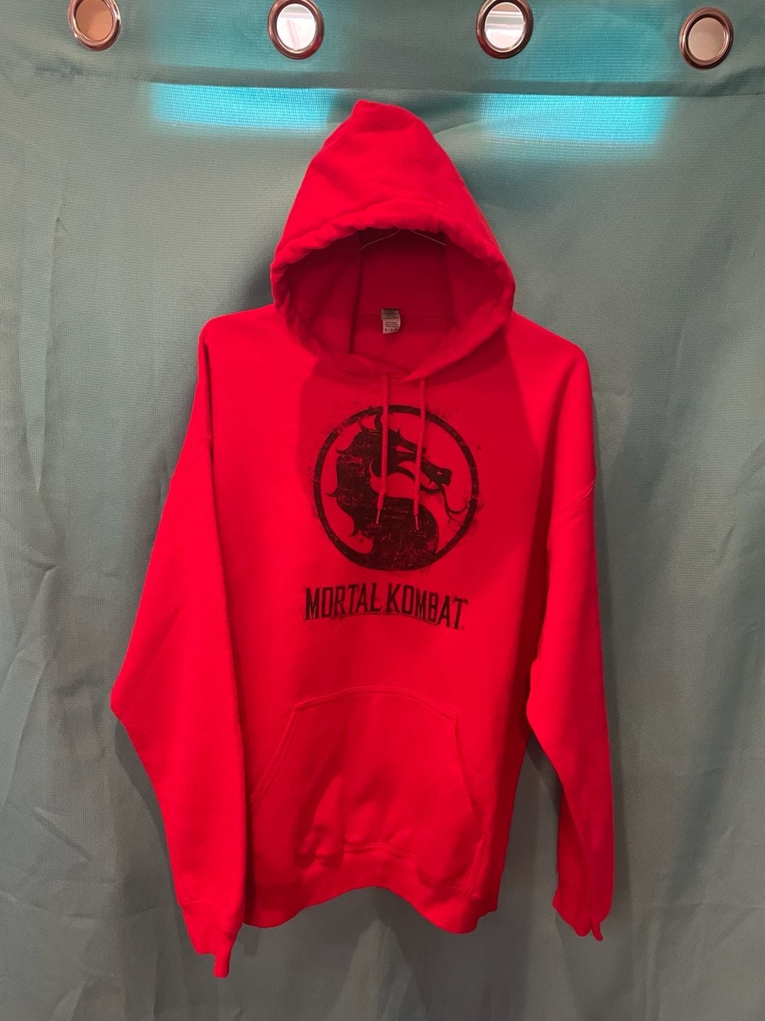 Mortal Kombat Dragon Logo Red Pullover Hoodie Mens Size XL 4