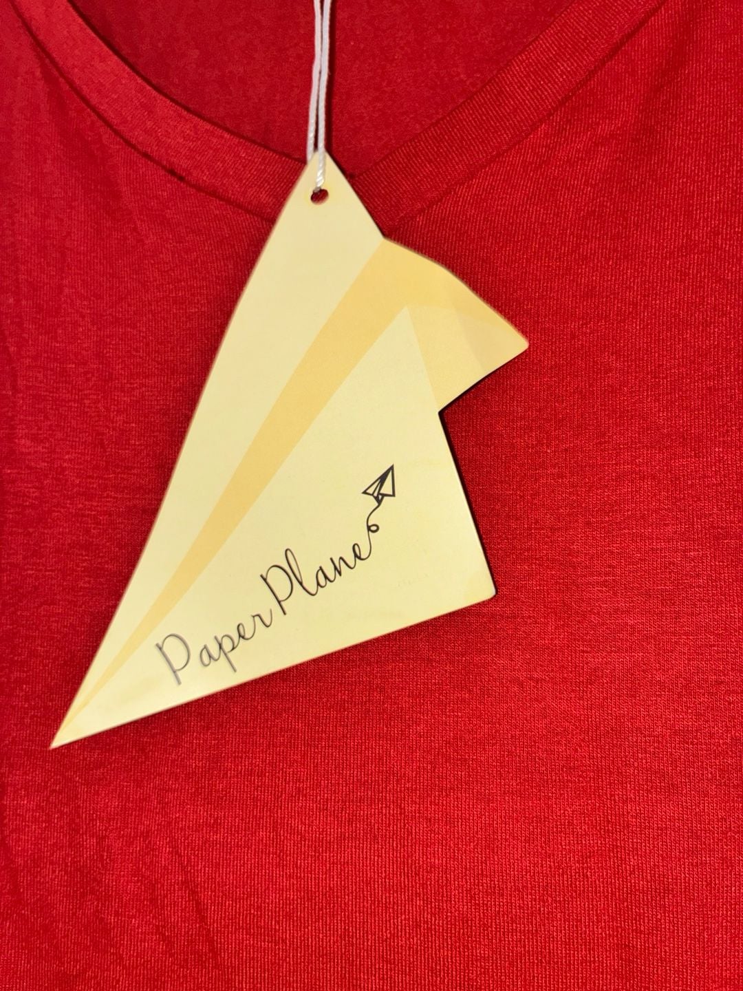 NWT Paper Plane Women's Plus Size 2X Red V-Neck Rayon Spandex Short Sleeve Tunic Top 3