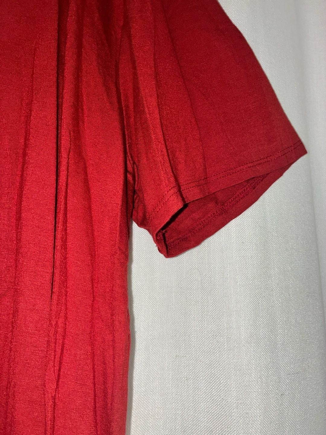 NWT Paper Plane Women's Plus Size 2X Red V-Neck Rayon Spandex Short Sleeve Tunic Top 5