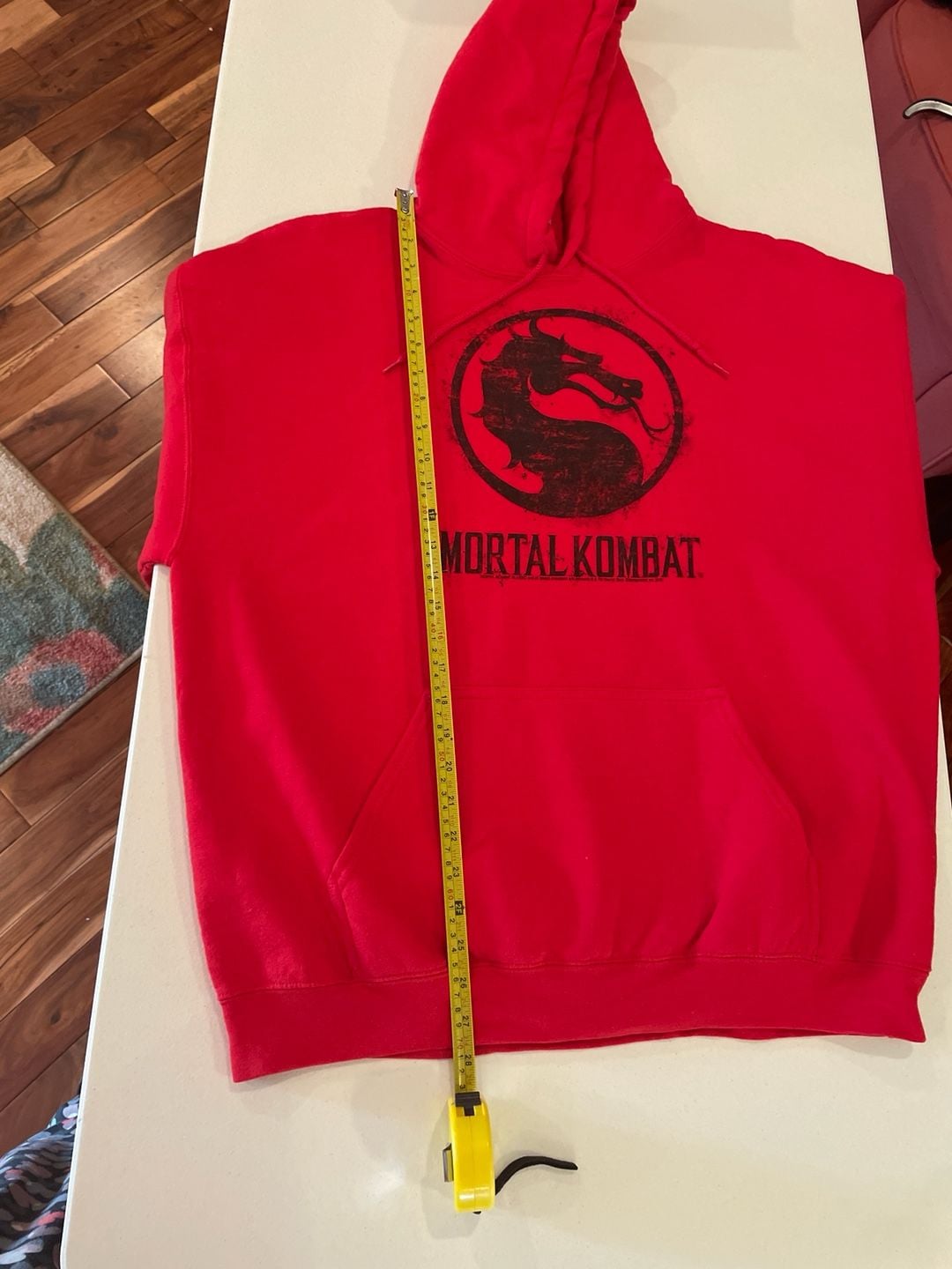 Mortal Kombat Dragon Logo Red Pullover Hoodie Mens Size XL 7