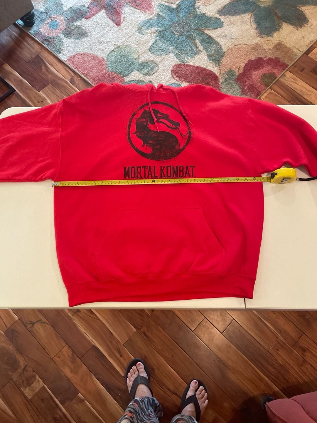 Mortal Kombat Dragon Logo Red Pullover Hoodie Mens Size XL 8