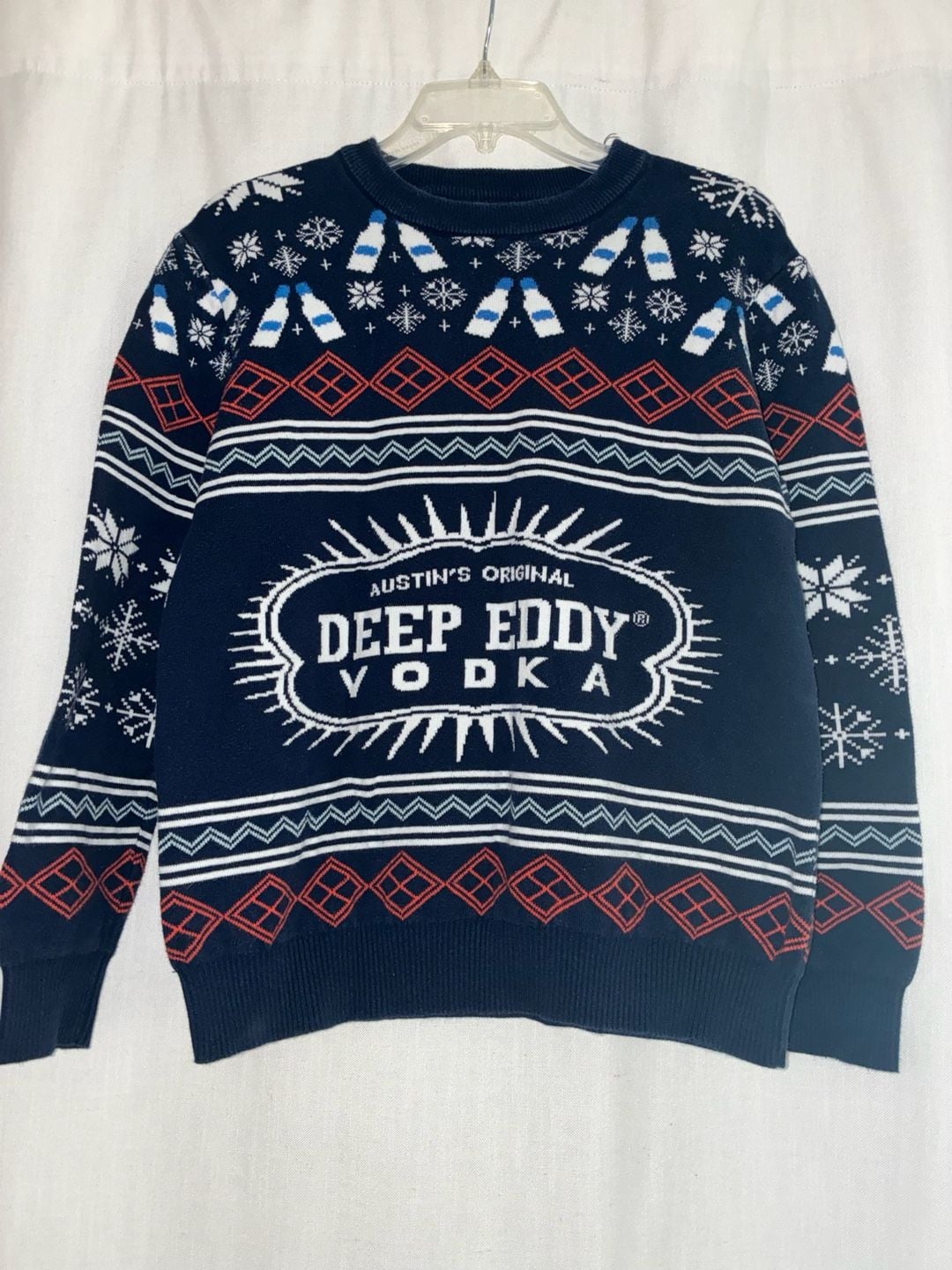 Deep Eddy Vodka Austin's Original Ugly Christmas Sweater 100% Cotton Small 2