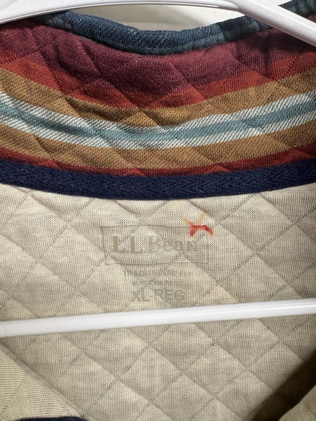 L.L.Bean Men's Quilted Mockneck Sweatshirt in Multi-Stripe 4