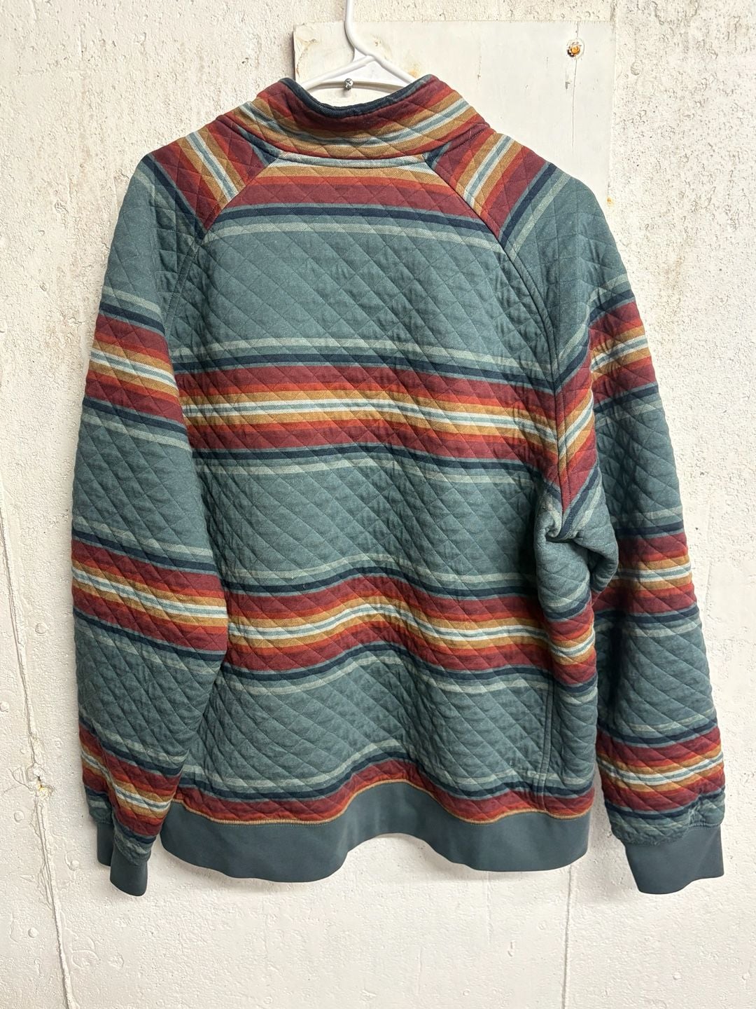 L.L.Bean Men's Quilted Mockneck Sweatshirt in Multi-Stripe 5