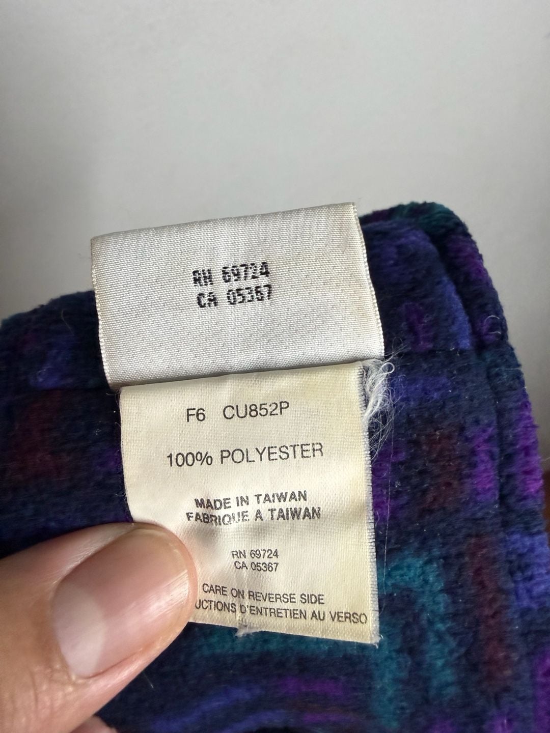 Vintage 90s Columbia Fleece Headband Aztec Abstract Teal Purple Ear Warmer 7