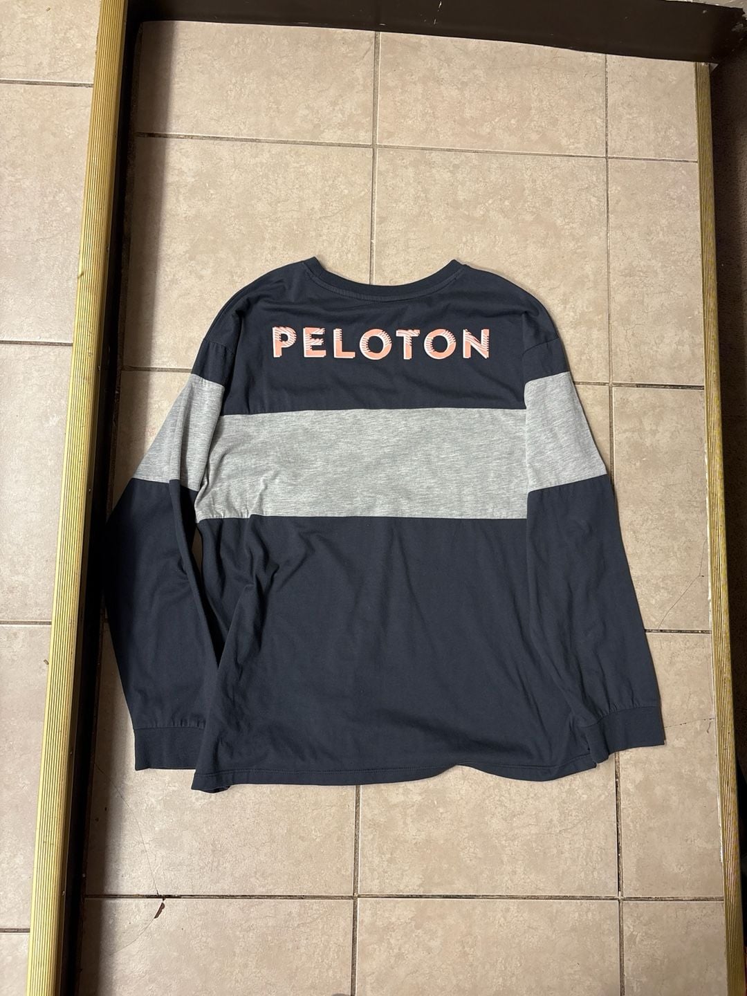 Peloton Venice Make Waves Long Sleeve Rugby Stripe Shirt XL 4