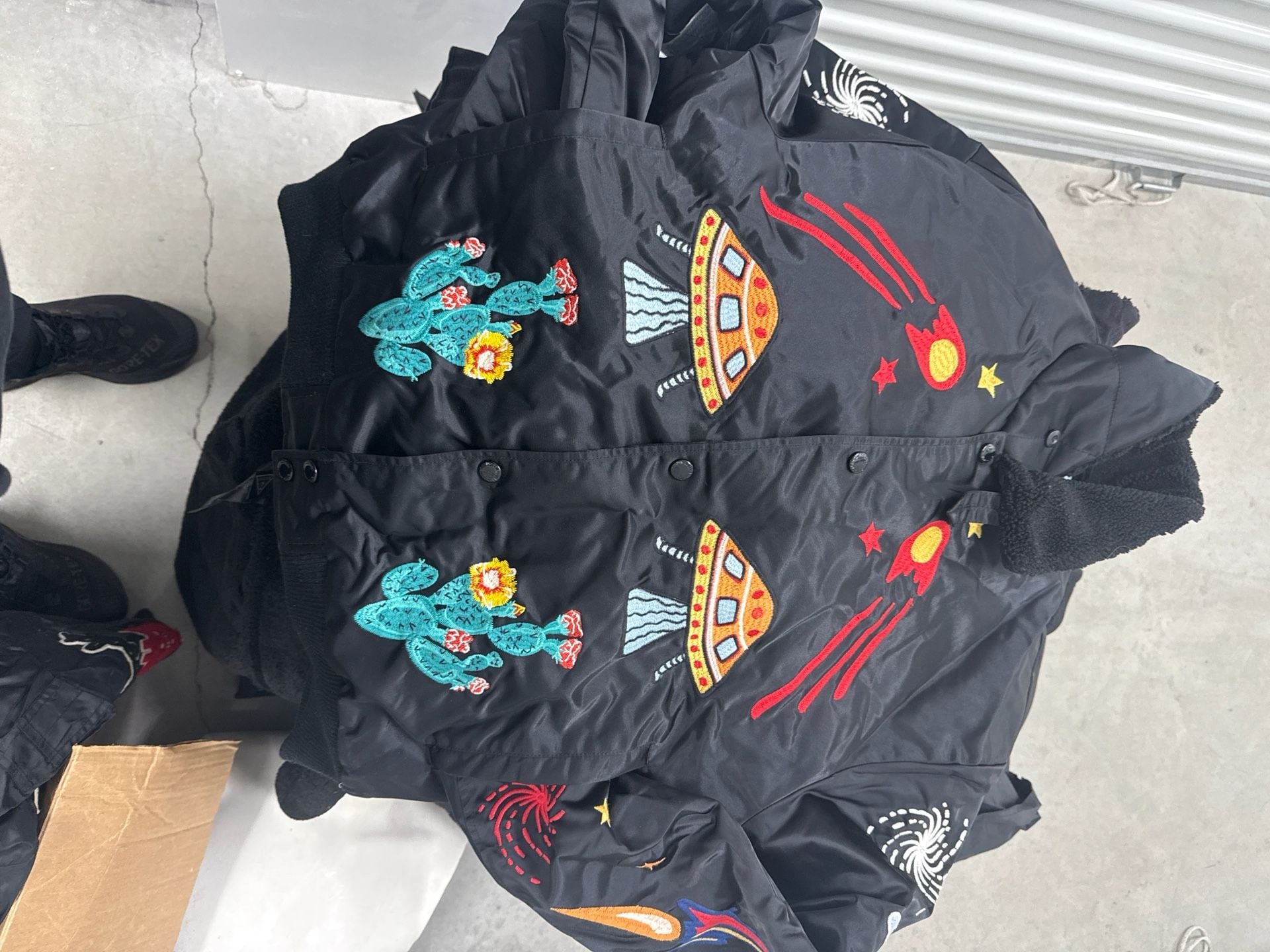 Billionaire Boys Club BBC Earth Divers Rodeo Cowboy Embroidered Bomber Jacket Black 3