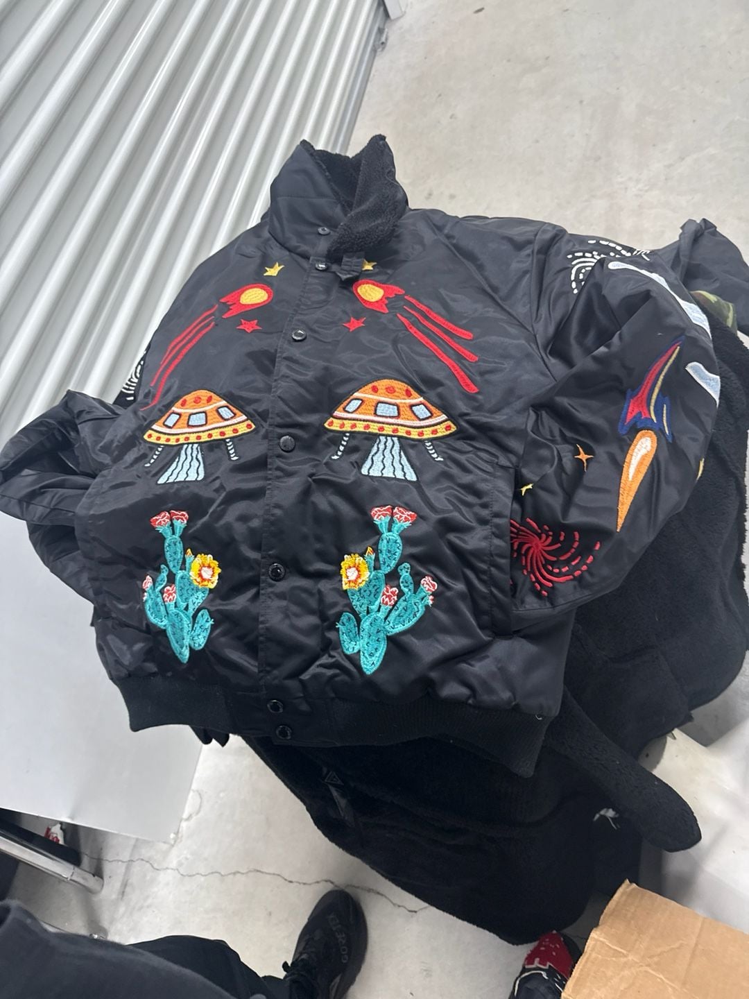 Billionaire Boys Club BBC Earth Divers Rodeo Cowboy Embroidered Bomber Jacket Black 4