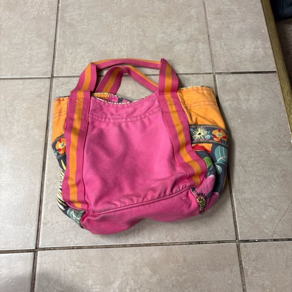 Vera Bradley Canvas Small Colorblock Tote Bag in Jazzy Blooms Floral Pattern