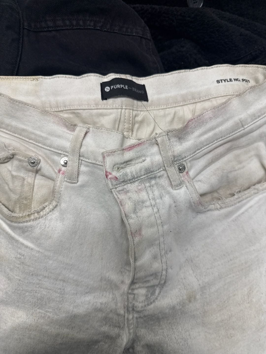 Purple Brand P001 Low Rise Skinny Jeans in Sand Iridescent Pearl 1