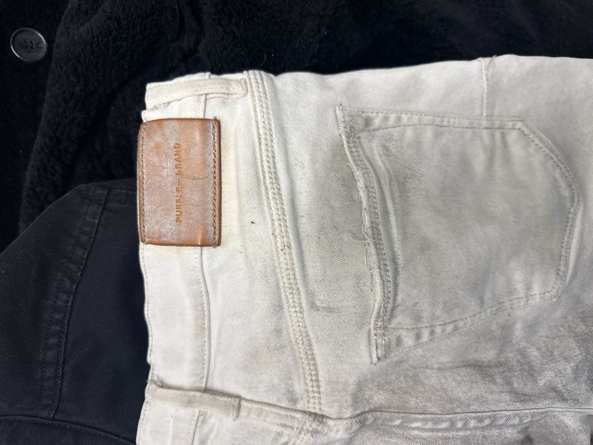 Purple Brand P001 Low Rise Skinny Jeans in Sand Iridescent Pearl 4