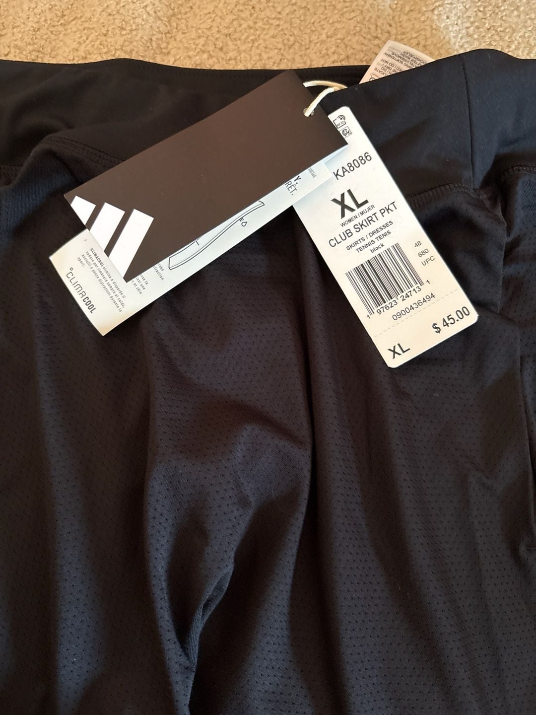 adidas Women's Club Tennis Skirt with Pockets - Black, Size XL 5