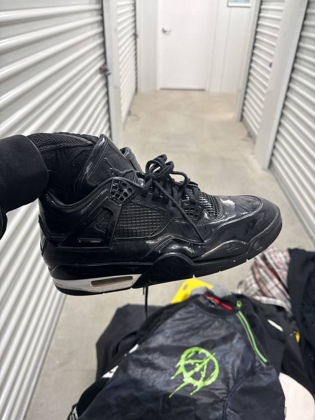 Air Jordan 4 Retro 11Lab4 Black Patent Leather Sneakers 2