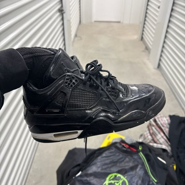 Air Jordan 4 Retro 11Lab4 Black Patent Leather Sneakers
