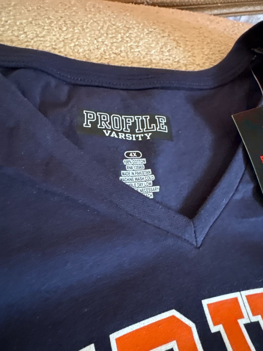 Auburn Tigers Profile Varsity Big & Tall V-Neck Navy T-Shirt Size 4X 2