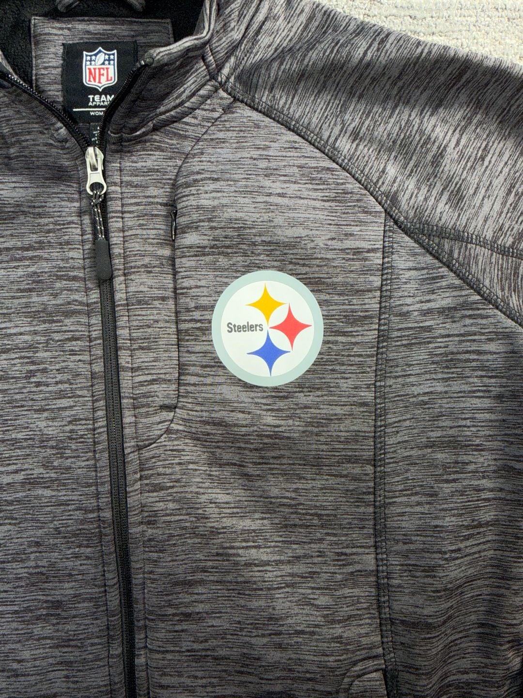 NFL Team Apparel Women's Pittsburgh Steelers Fleece Lined Heathered Full Zip Jacket 4