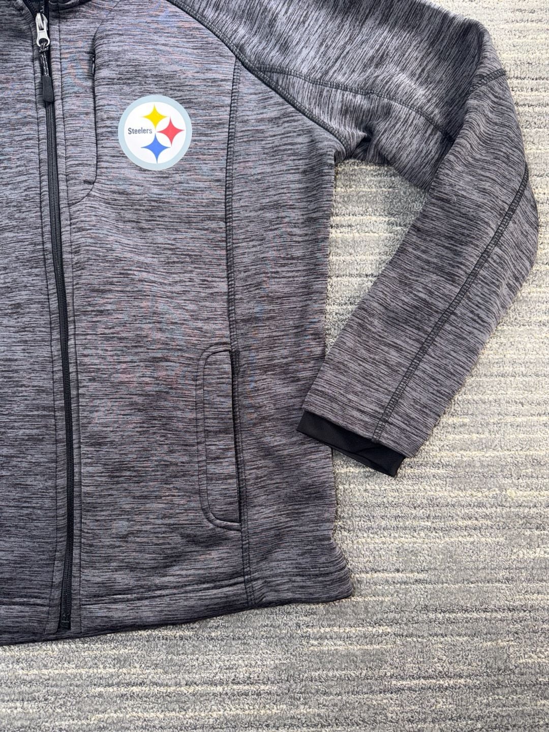 NFL Team Apparel Women's Pittsburgh Steelers Fleece Lined Heathered Full Zip Jacket 5