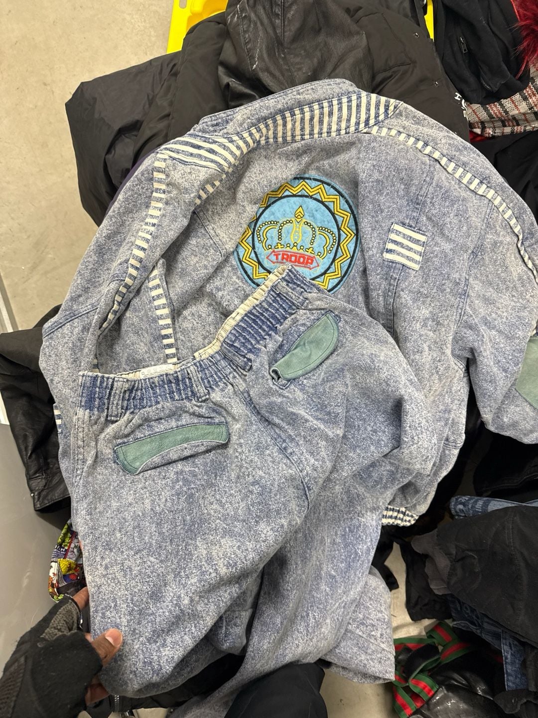 Vintage 80s Troop Acid Wash Denim Jacket and Pants Set Two Piece Tracksuit 7