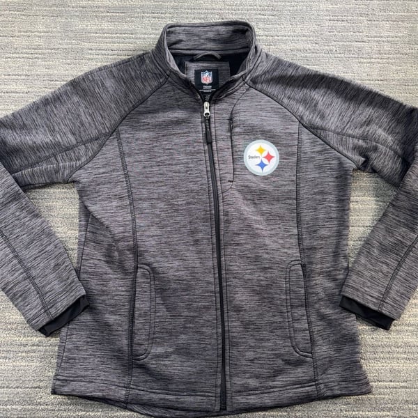 NFL Team Apparel Women's Pittsburgh Steelers Fleece Lined Heathered Full Zip Jacket