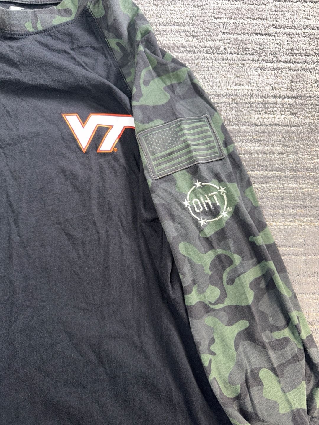 Men's Colosseum Virginia Tech Hokies OHT Military Appreciation Camo Raglan Long Sleeve 5