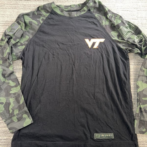 Men's Colosseum Virginia Tech Hokies OHT Military Appreciation Camo Raglan Long Sleeve
