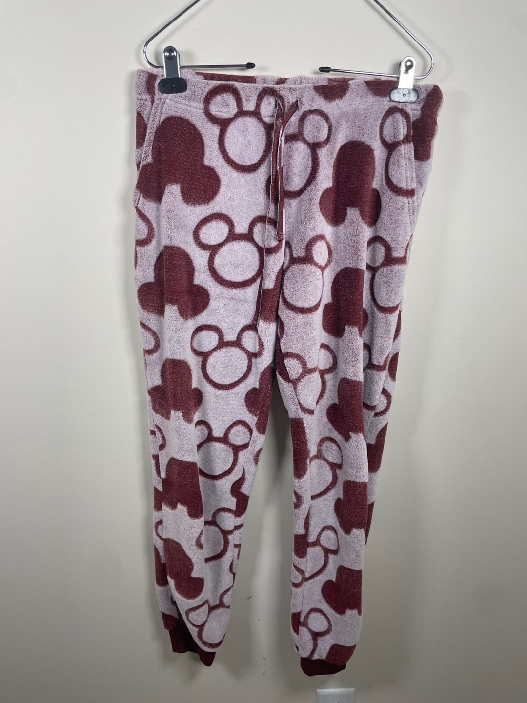 Disney Women's Mickey Mouse 2-Piece Super Soft Fleece Jogger Lounge Set Red Small 2