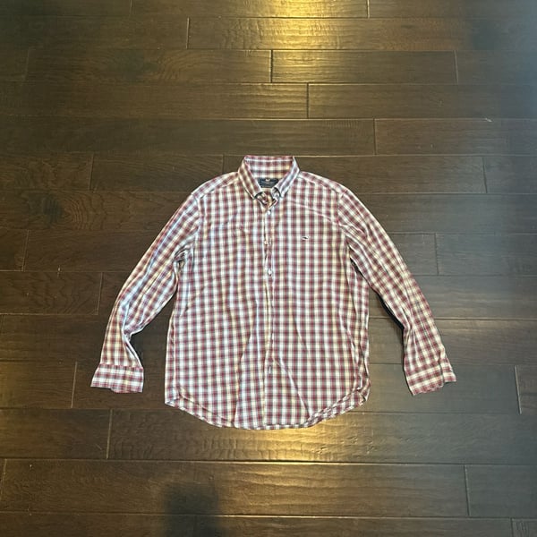 Vineyard Vines Men's Classic Fit Tucker Red Plaid Long Sleeve Size L
