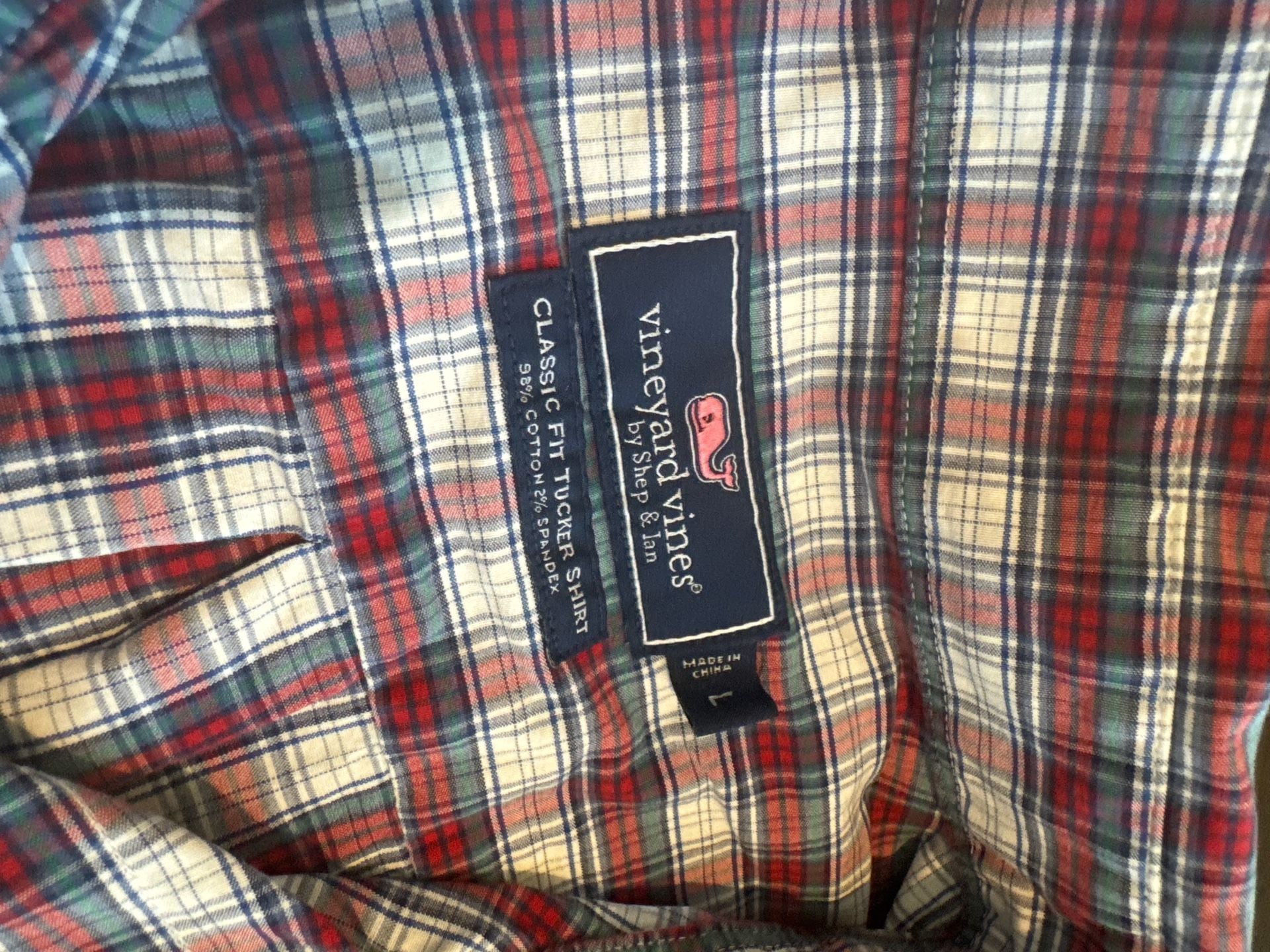 Vineyard Vines Men's Classic Fit Tucker Red Plaid Long Sleeve Size L 4