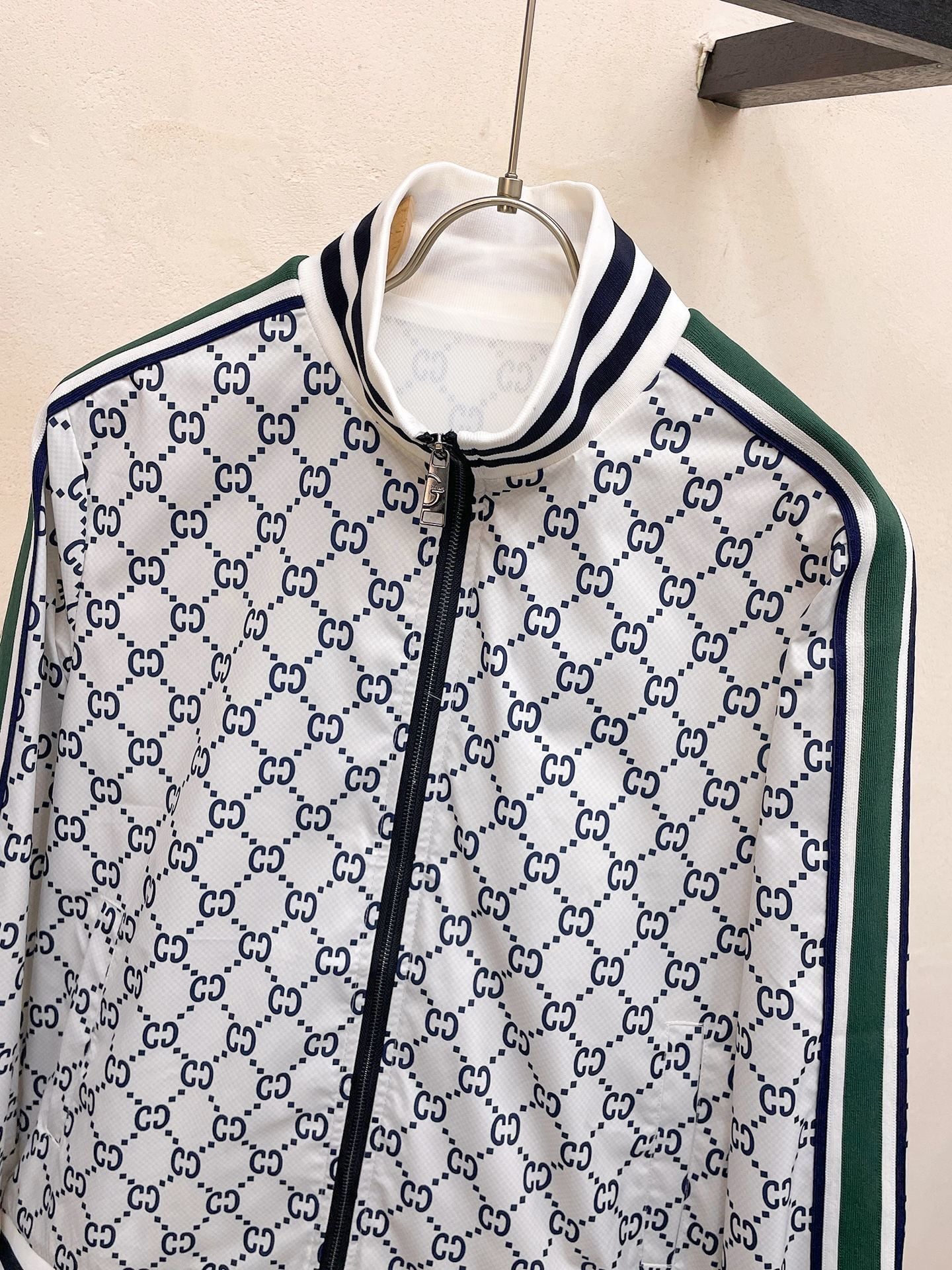Gucci Monogram Logo Web Stripe Zip-Up Track Jacket 2