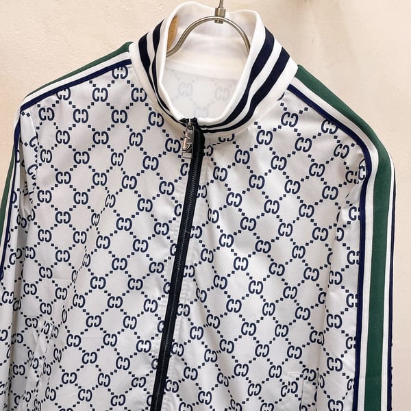 Gucci Monogram Logo Web Stripe Zip-Up Track Jacket