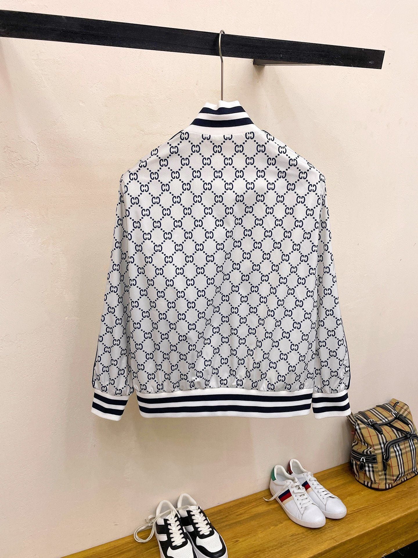 Gucci Monogram Logo Web Stripe Zip-Up Track Jacket 6