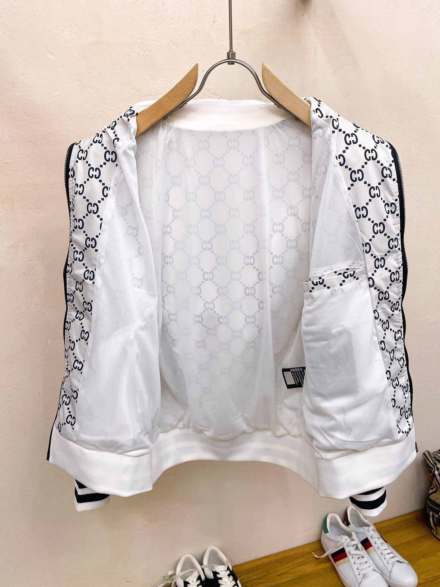 Gucci Monogram Logo Web Stripe Zip-Up Track Jacket 7