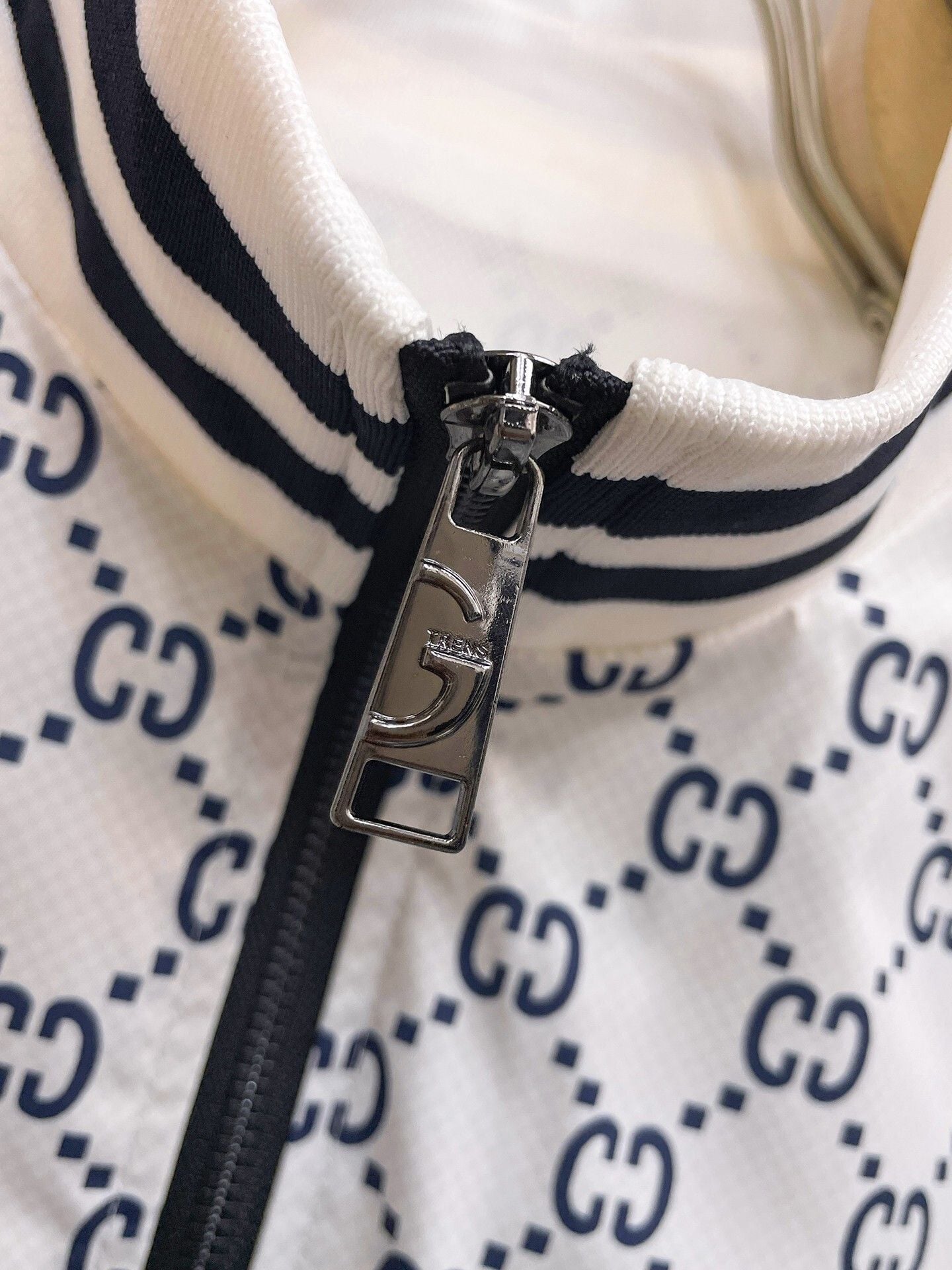 Gucci Monogram Logo Web Stripe Zip-Up Track Jacket 9