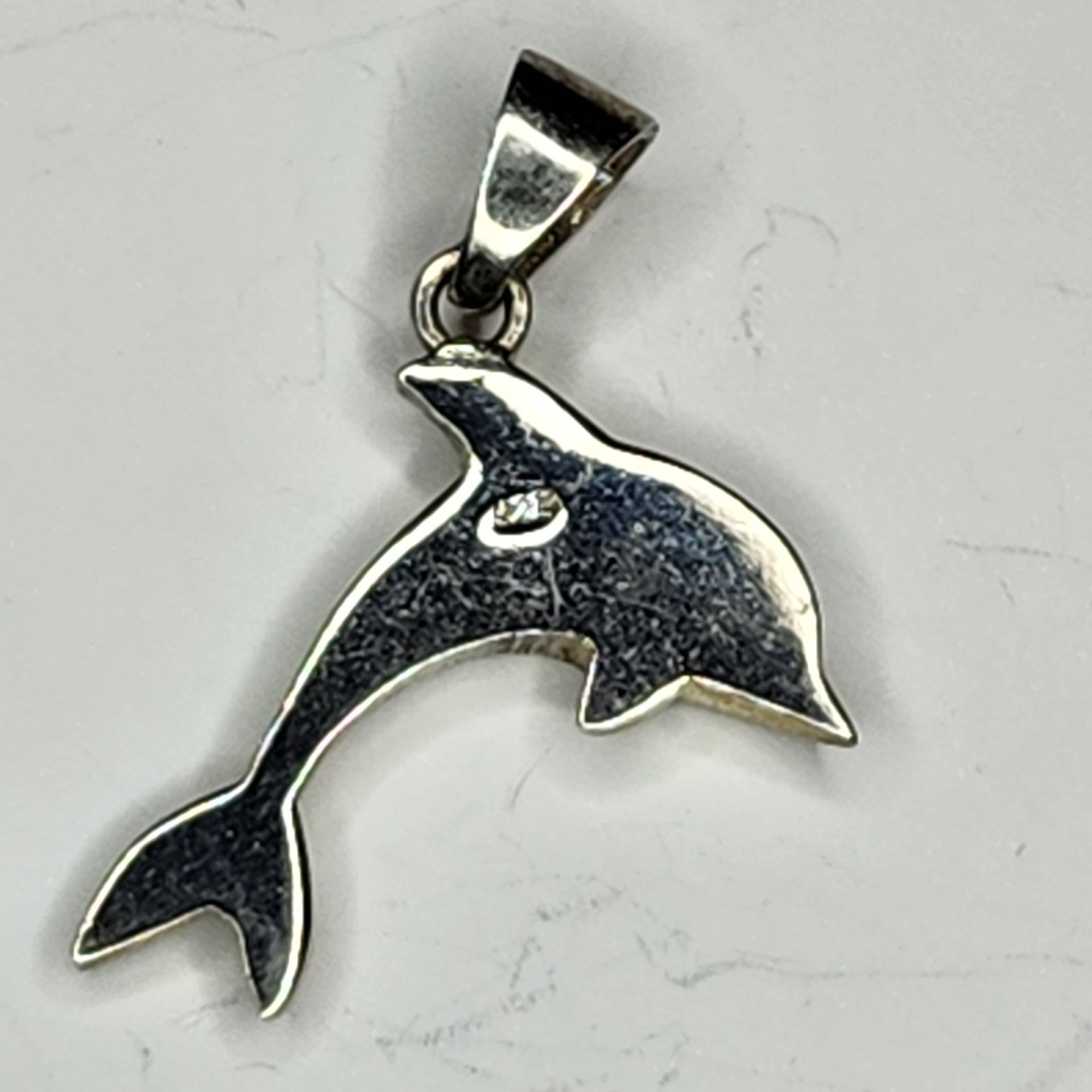 Vintage 925 Sterling Silver Leaping Dolphin Pendant 3