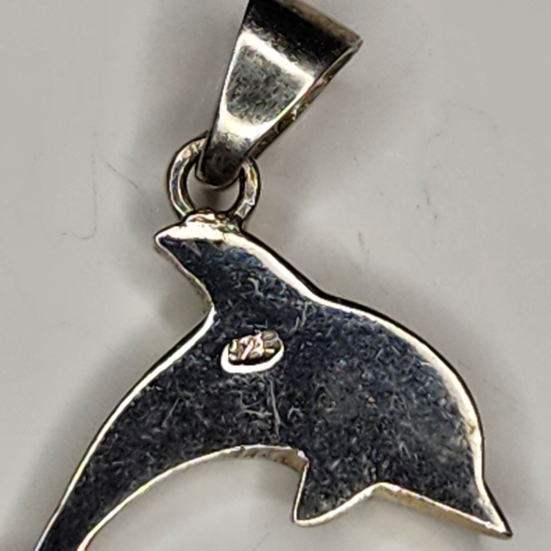 Vintage 925 Sterling Silver Leaping Dolphin Pendant 4