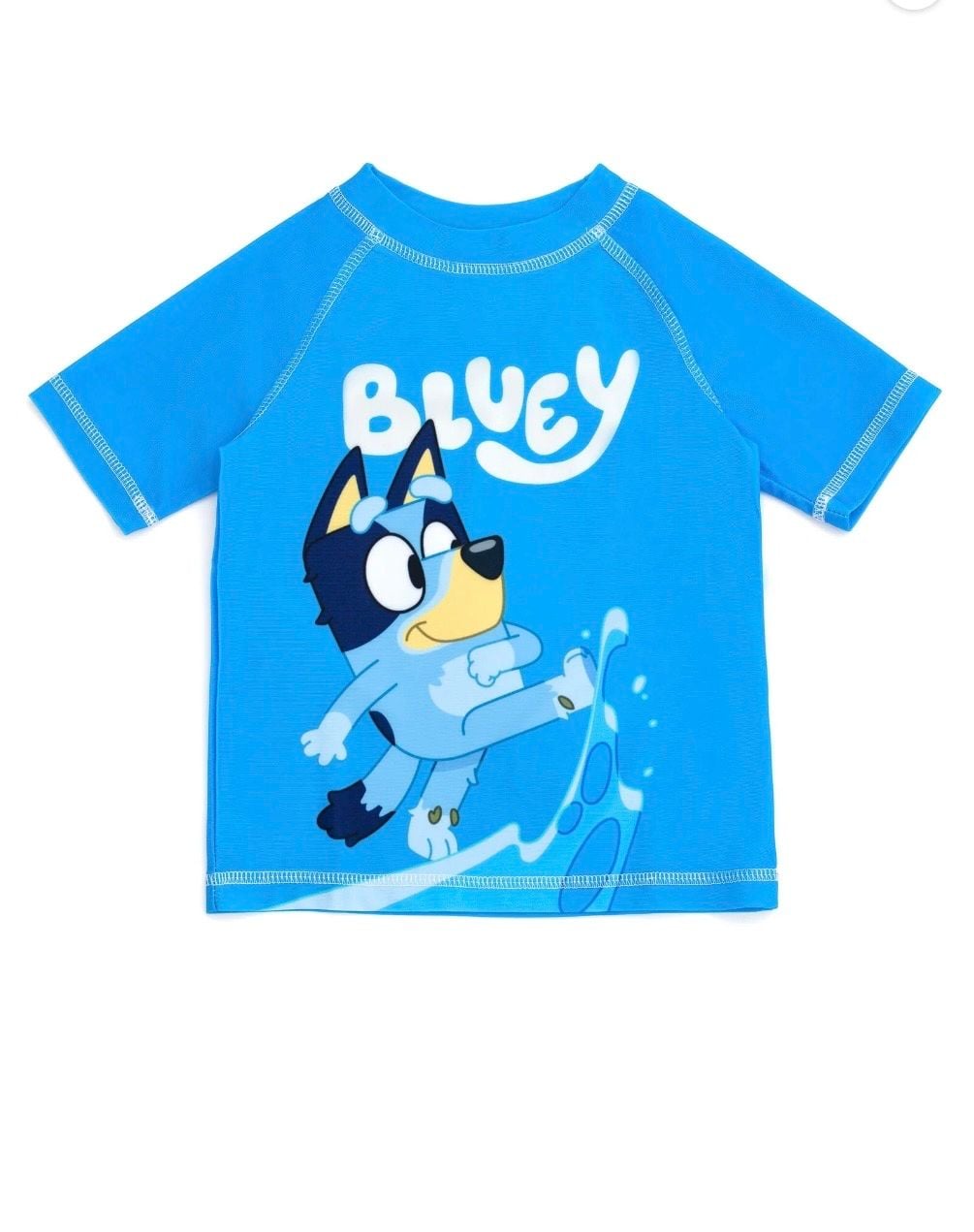 💟Bluey Toddler Boys 2-Piece Rash Guard and Swim Trunks Set Size: 4/5 2