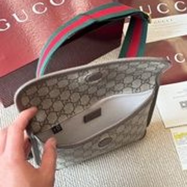Gucci Neo Vintage GG Supreme Messenger Bag with Web Strap