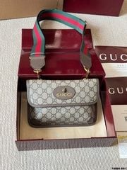Gucci Neo Vintage GG Supreme Messenger Bag with Web Strap 10