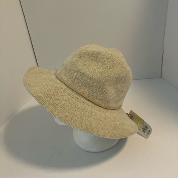 A New Day Women's Knit Fedora Hat with Faux Leather Band