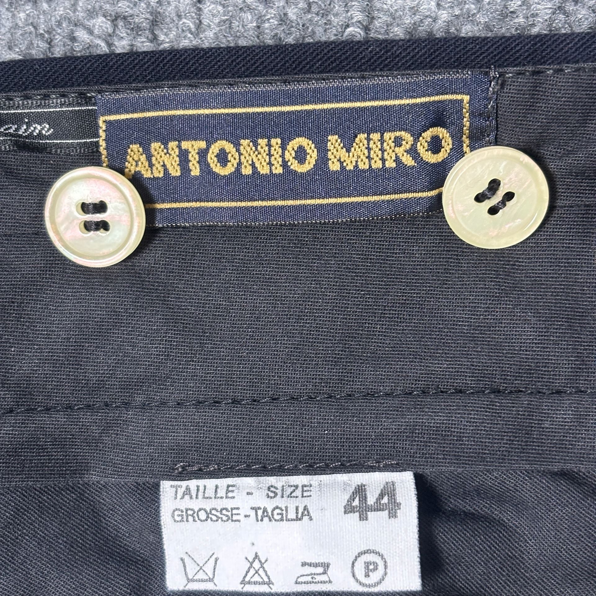 Antonio Miro Barcelona Mens 44L Black Wool Blend Suit Jacket w.Trousers Spain  20