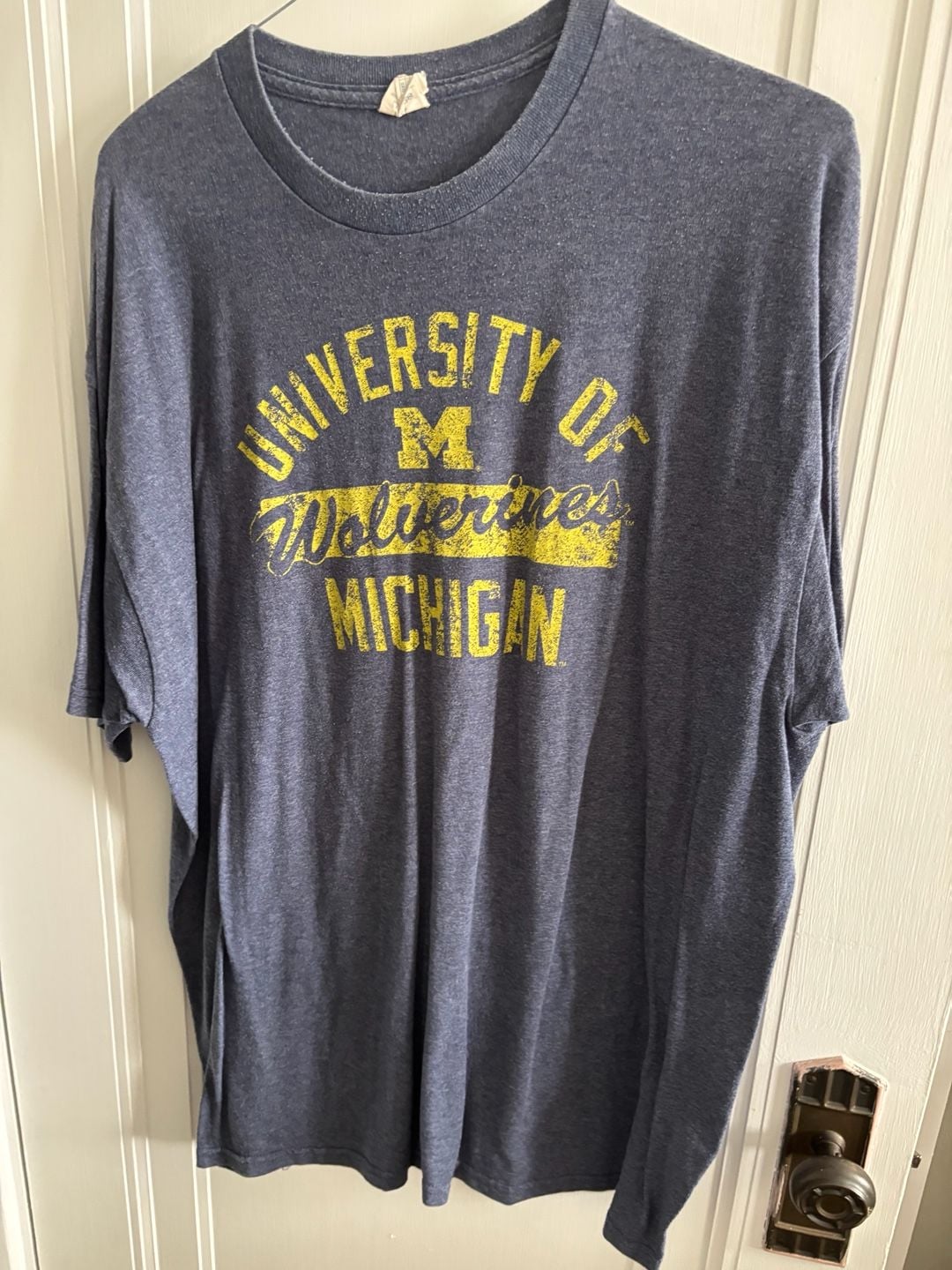 Michigan Wolverines '47 Brand Women's Navy Heather Intramural Oversized T-Shirt 2