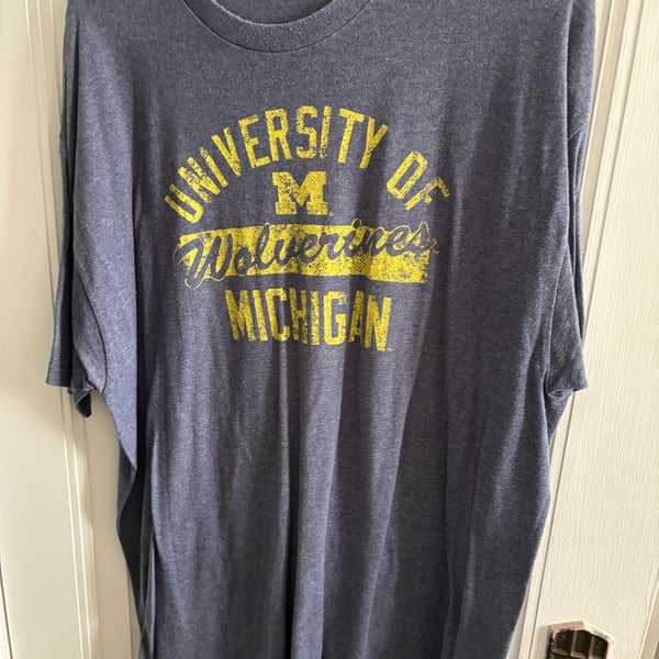 Michigan Wolverines '47 Brand Women's Navy Heather Intramural Oversized T-Shirt