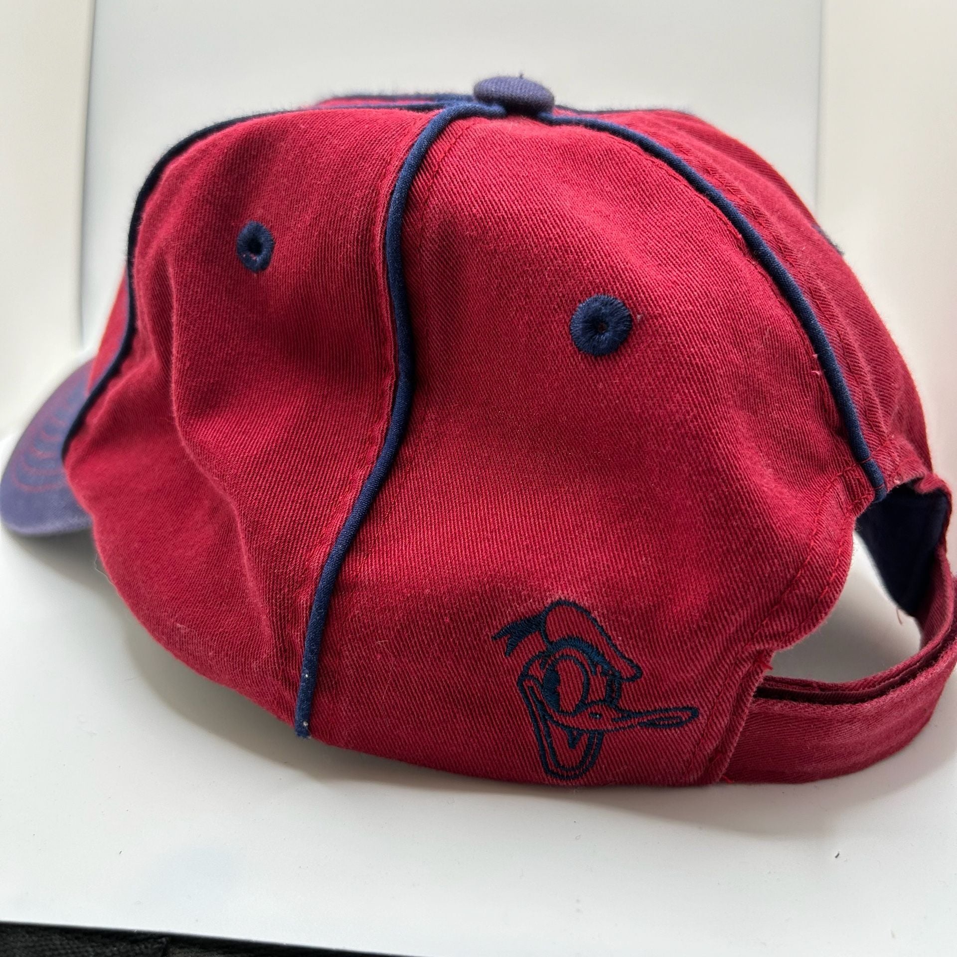 Disney Parks Donald Duck Red and Blue Vintage Style Strapback Baseball Hat 4
