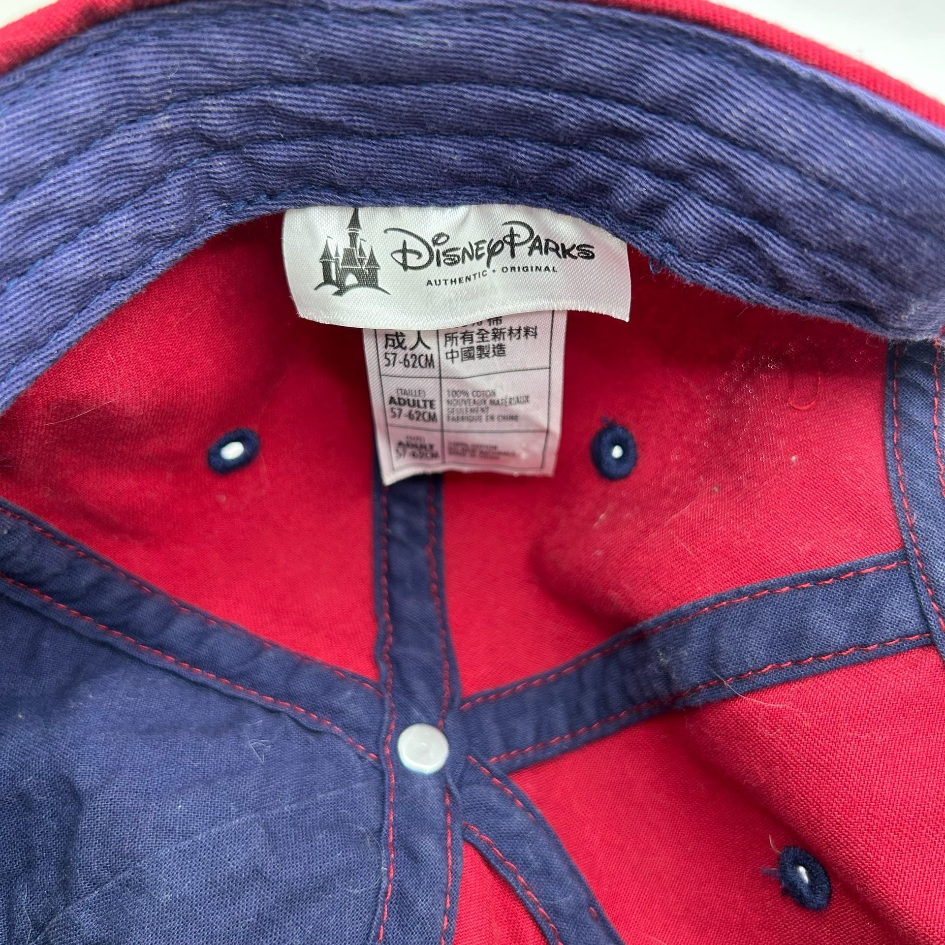 Disney Parks Donald Duck Red and Blue Vintage Style Strapback Baseball Hat 6