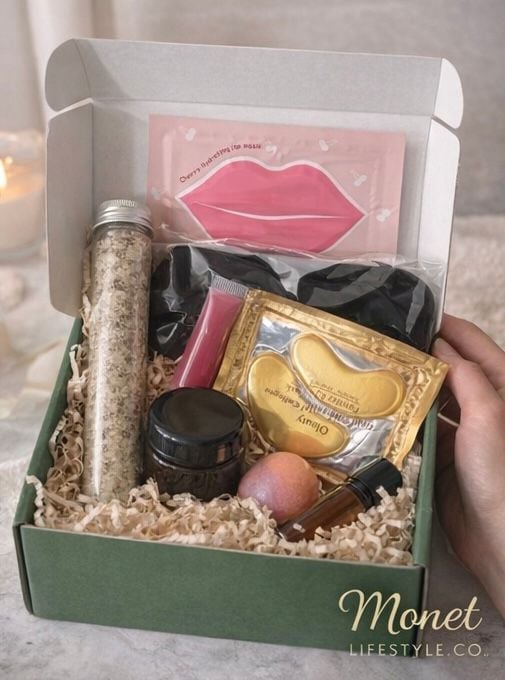 Ultimate Self-Care Spa Gift Box with Bath Salts, Eye and Lip Masks 1